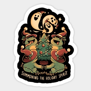 Summoning The Holiday Spirit Frogs Sticker